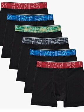 NWOT 6 Pk Hanes Boys Tween Performance X-Temp Mesh Stretch Boxer Briefs
